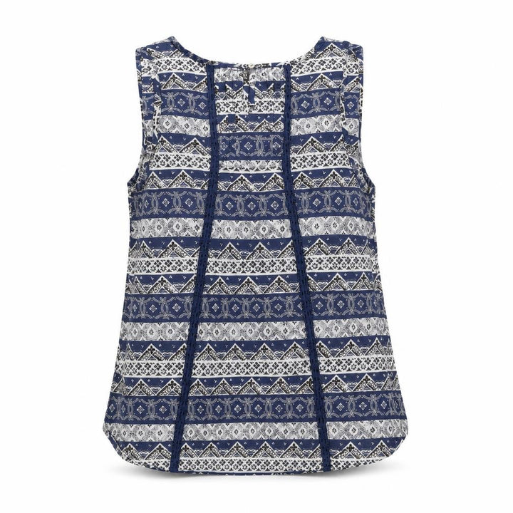 FatFace Women's Blue Geometric Tank Top, Size 10