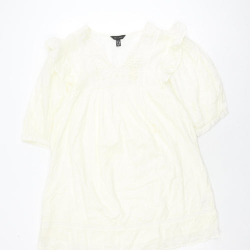 New Look Women's White A-Line Cotton Short Dress