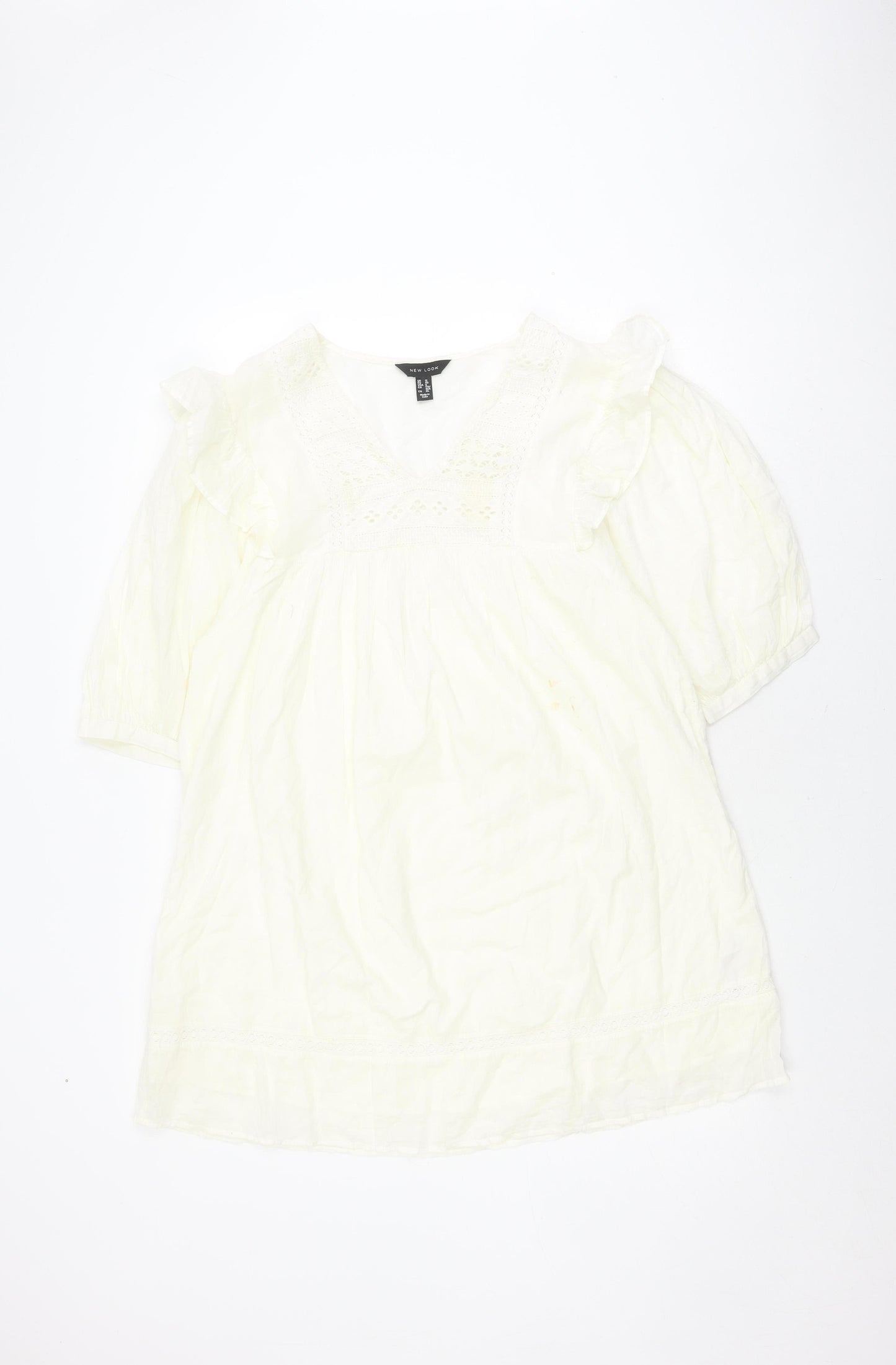 New Look Women's White A-Line Cotton Short Dress
