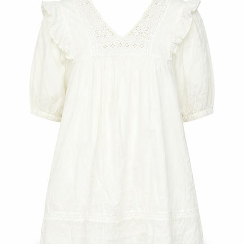 New Look Women's White A-Line Cotton Short Dress