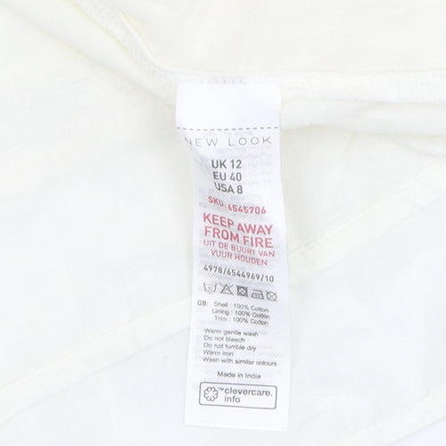 New Look Women's White A-Line Cotton Short Dress