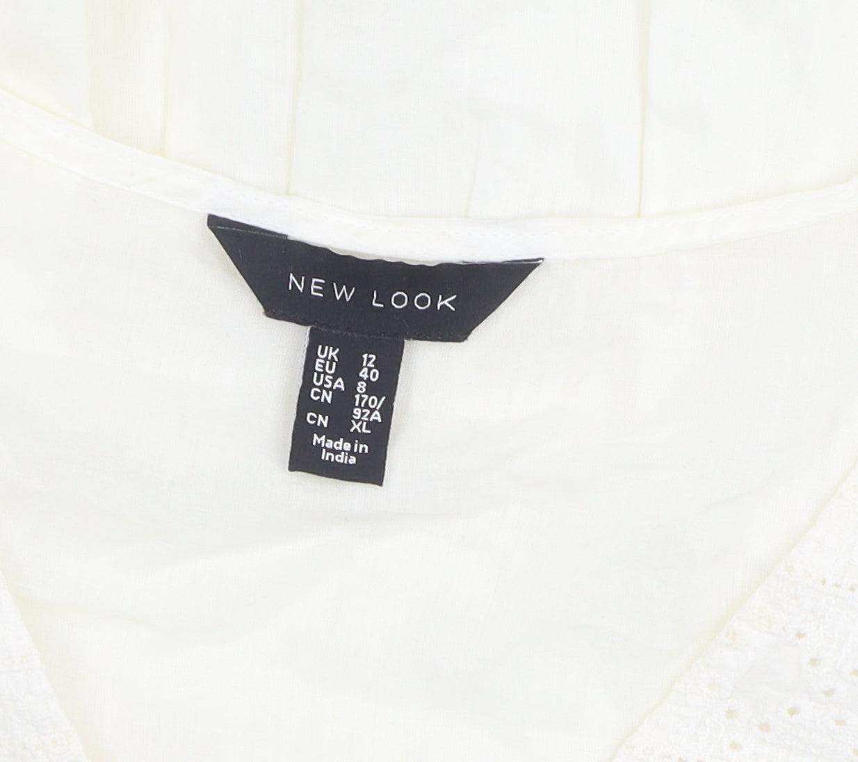 New Look Women's White A-Line Cotton Short Dress