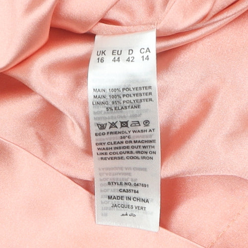 Jacques Vert Women's Pink Floral Dress Size 16