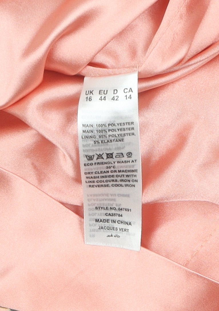 Jacques Vert Women's Pink Floral Dress Size 16