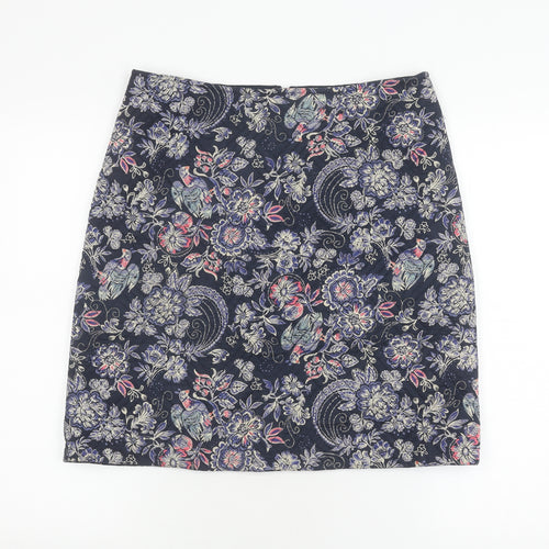 Monsoon Women's Blue Floral Pencil Skirt Size 10