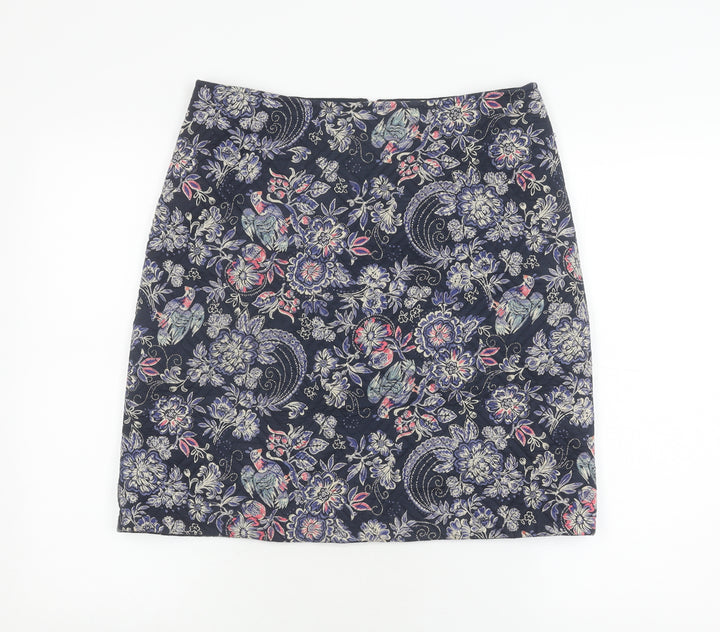 Monsoon Women's Blue Floral Pencil Skirt Size 10