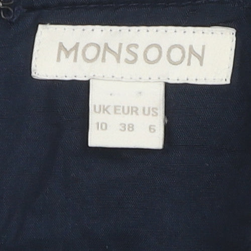 Monsoon Women's Blue Floral Pencil Skirt Size 10