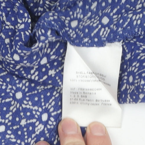 1, 2, 3 Paris Women's Blue Floral Blouse Size 10
