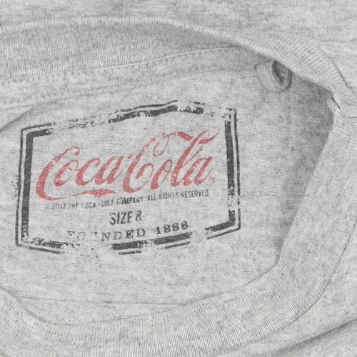 Coca-Cola Grey Graphic T-Shirt Santa Print Unisex R