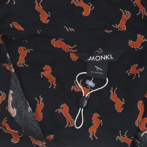 Monki Women's Black Animal Print Blouse, Size S