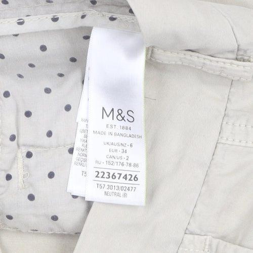 Marks and Spencer Women Beige Chino Shorts Size 6