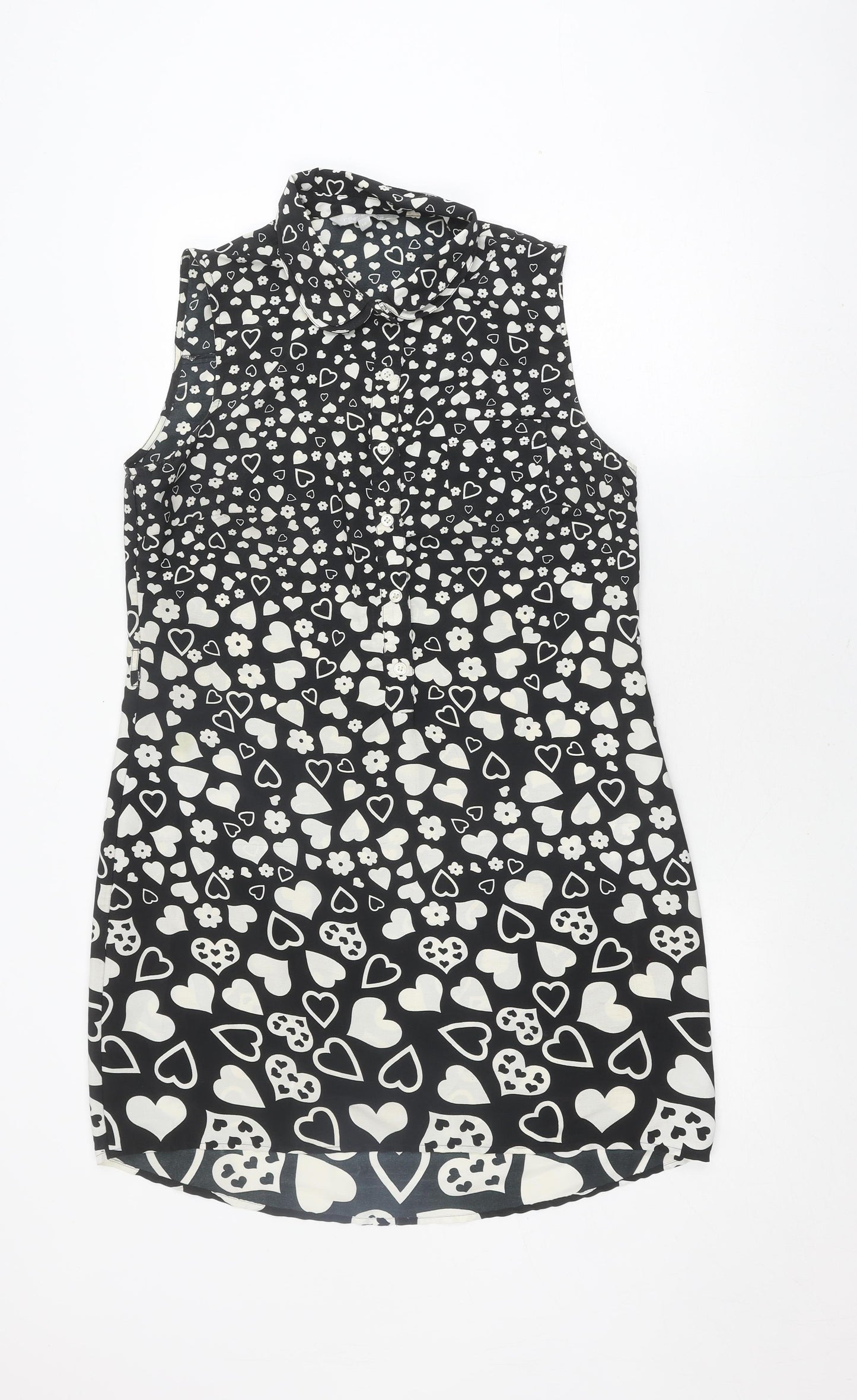 Red Herring Women's Black Heart Print Sleeveless Top