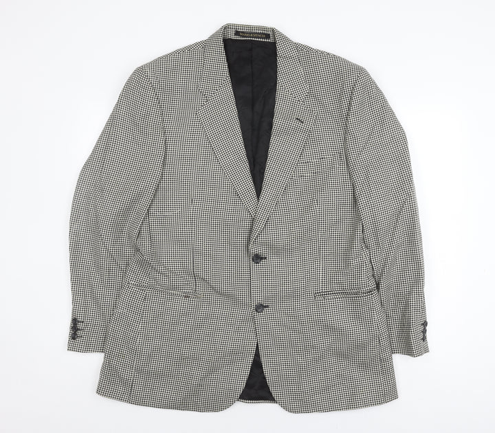 St Michael Men's Check Blazer 42R Black White Formal