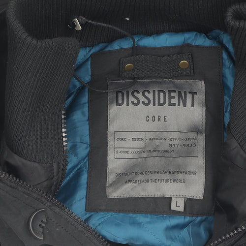 Dissident Men's Black Bomber Jacket L for Casual Autumn/Winter