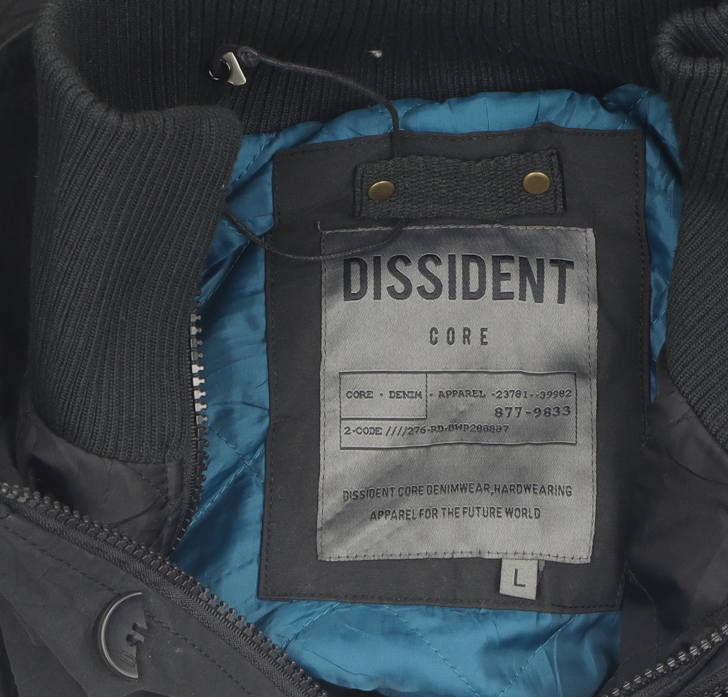 Dissident Men's Black Bomber Jacket L for Casual Autumn/Winter