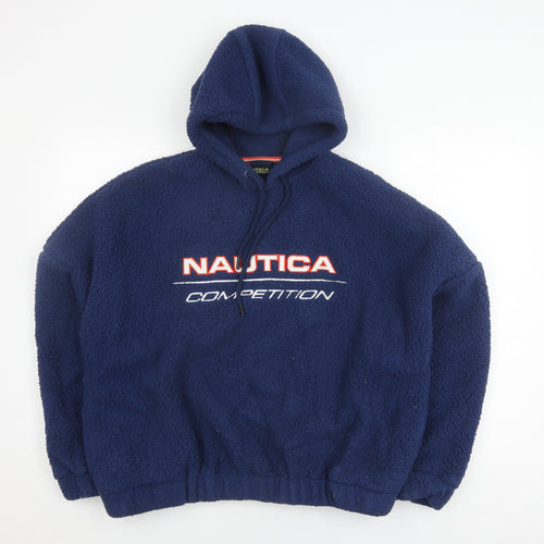 Nautica Kids Blue Fleece Logo Hoodie Jacket, Size 10