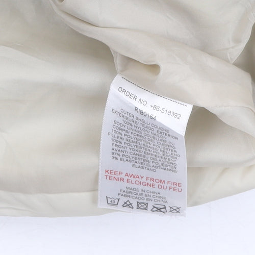 Ribbon Women's Beige Duffle Coat Size 12 Hooded Retro Toggle