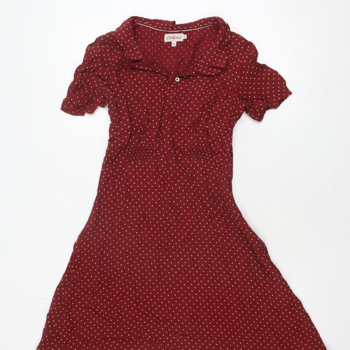 Cath Kidston Women's Red A-Line Polka Dot Dress 10