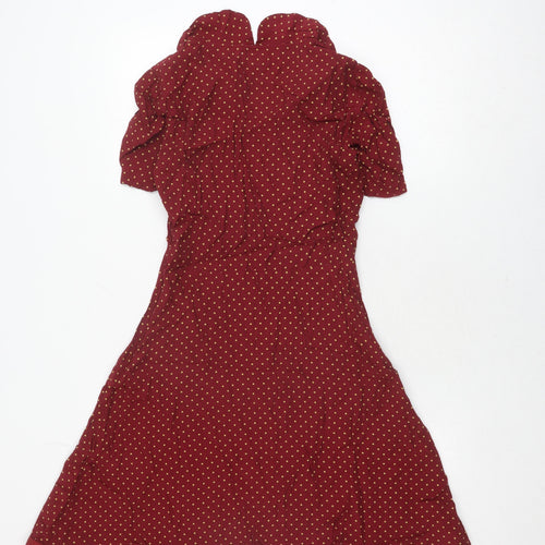 Cath Kidston Women's Red A-Line Polka Dot Dress 10