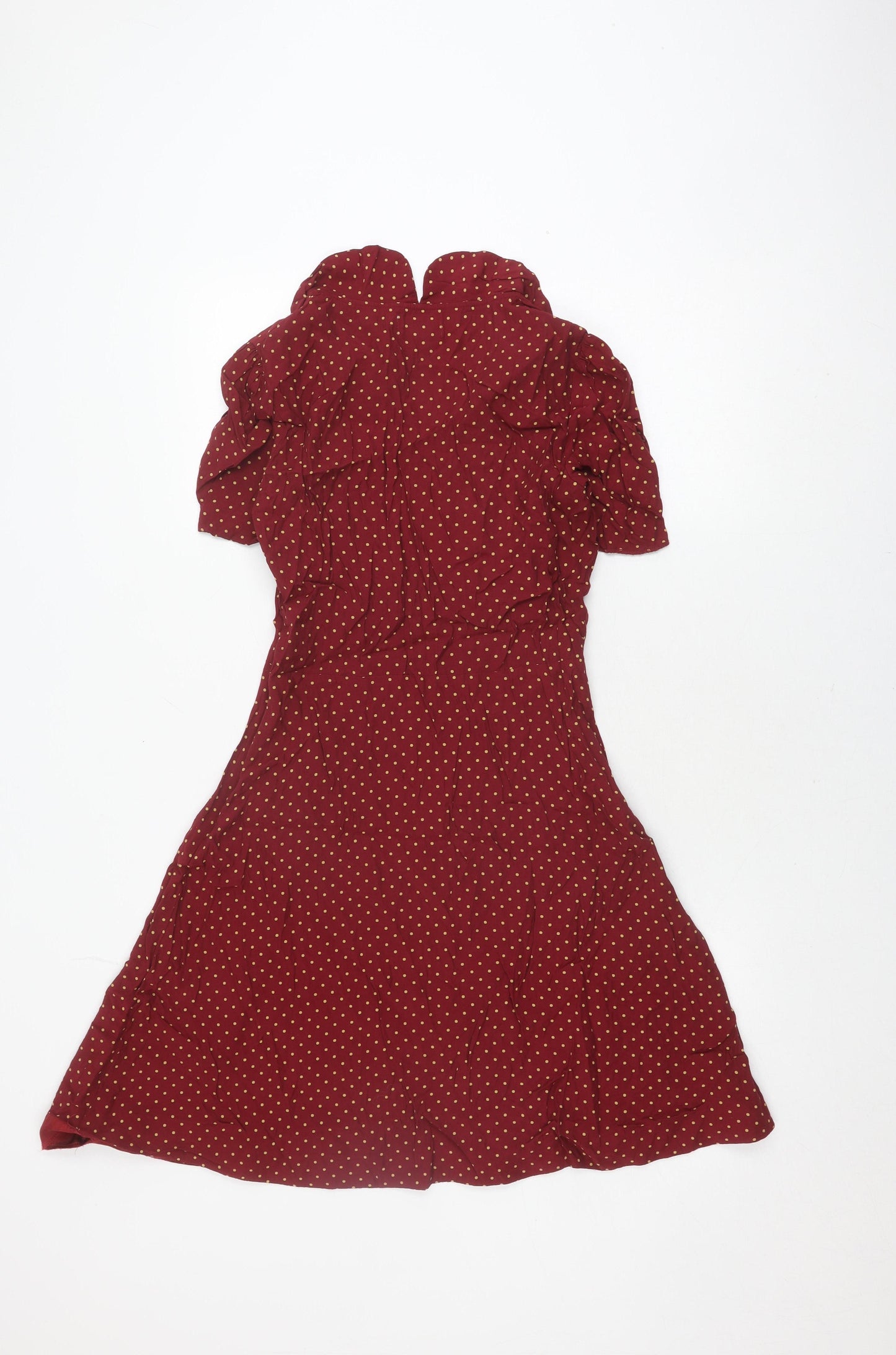 Cath Kidston Women's Red A-Line Polka Dot Dress 10