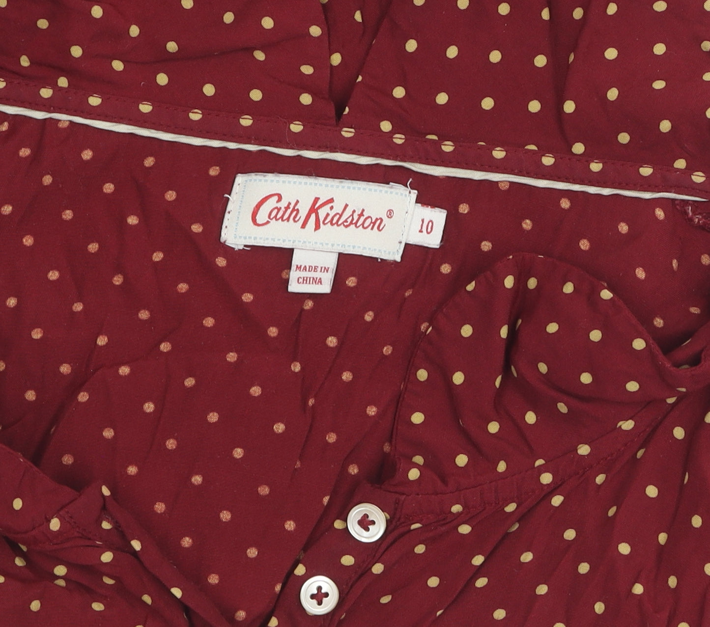 Cath Kidston Women's Red A-Line Polka Dot Dress 10