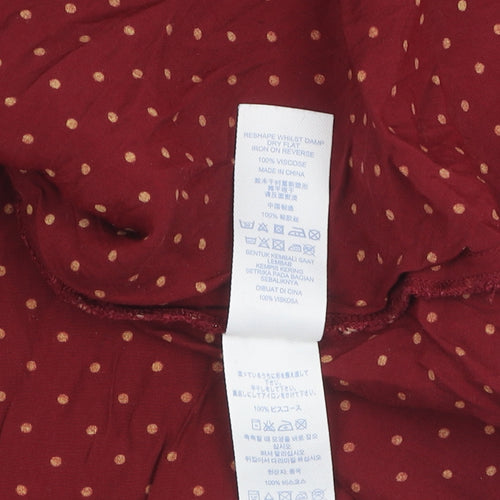 Cath Kidston Women's Red A-Line Polka Dot Dress 10