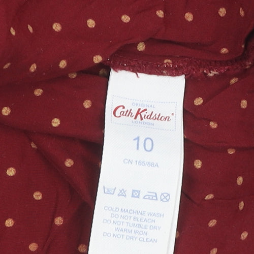 Cath Kidston Women's Red A-Line Polka Dot Dress 10