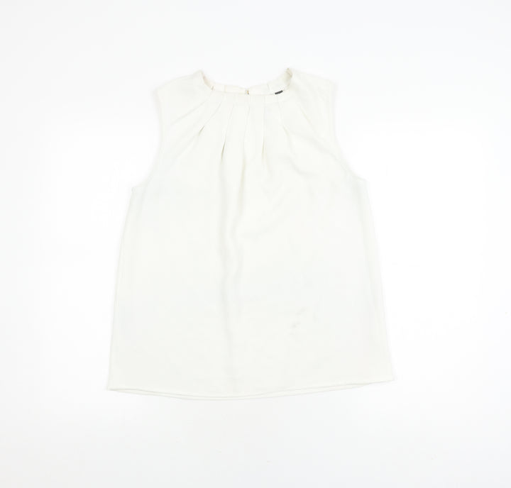 Mango Women's White Sleeveless Blouse Size 14