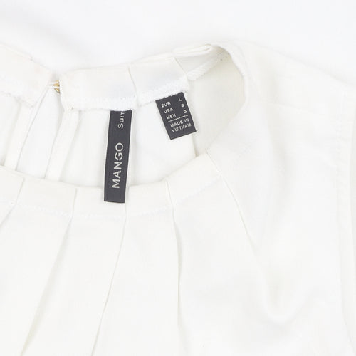 Mango Women's White Sleeveless Blouse Size 14