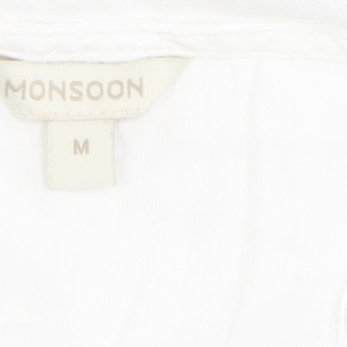 Monsoon Women's White Sleeveless Basic Top M