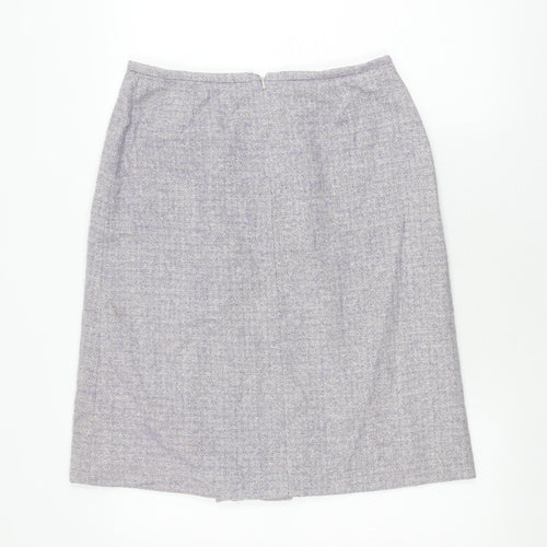 Oasis Women's Purple Short Geometric Pencil Skirt