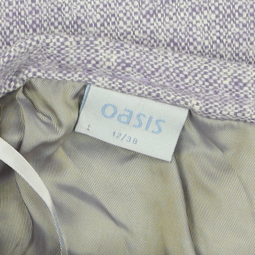 Oasis Women's Purple Short Geometric Pencil Skirt