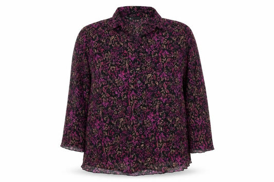 Front view of BHS Women's Multicoloured Floral Button-Up Shirt, size 18