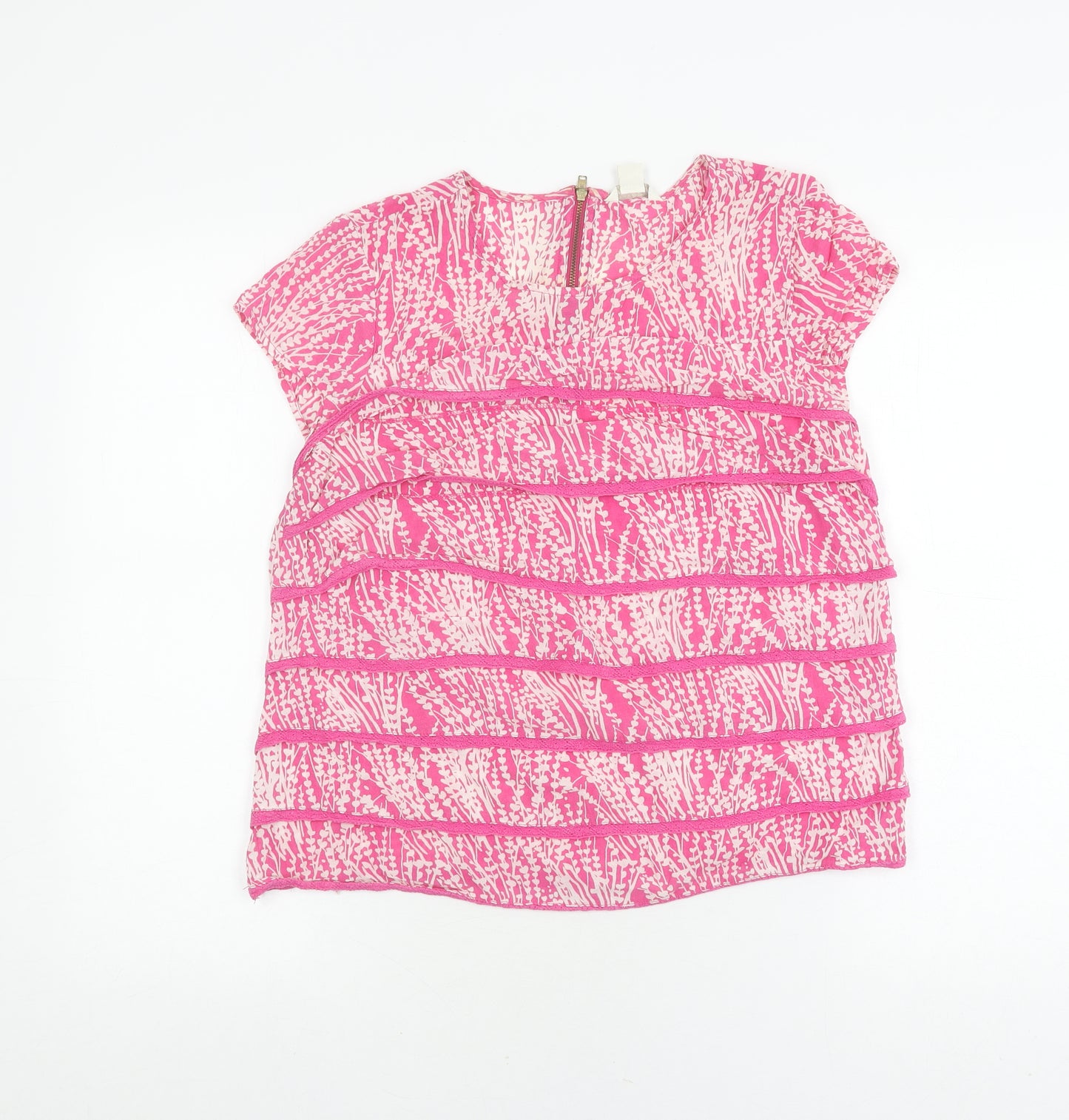 Monsoon Women's Pink Floral Tunic Blouse Size 14