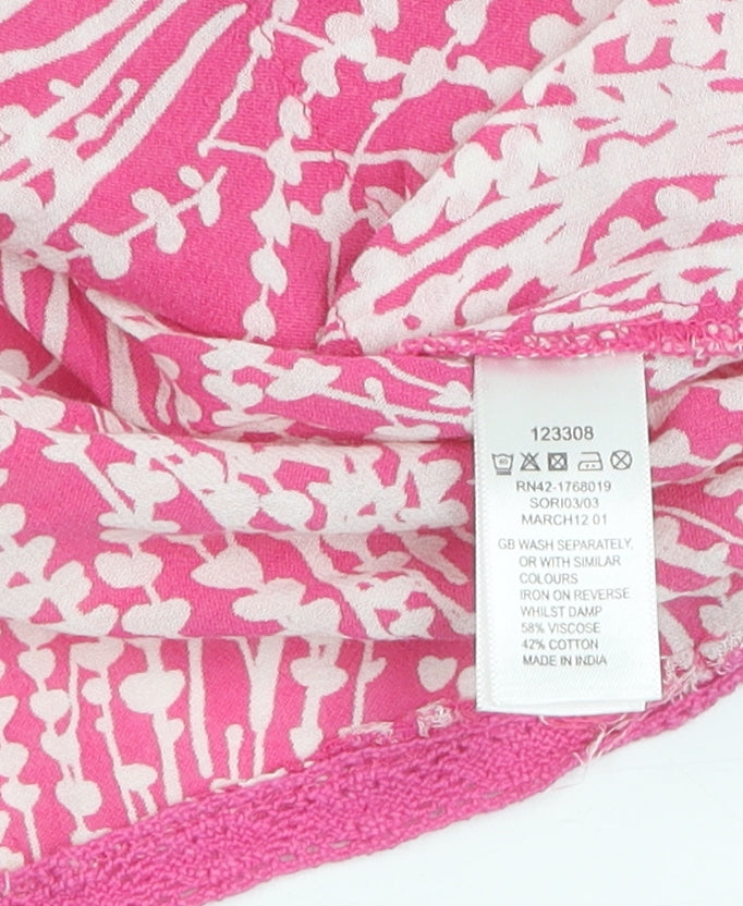 Monsoon Women's Pink Floral Tunic Blouse Size 14