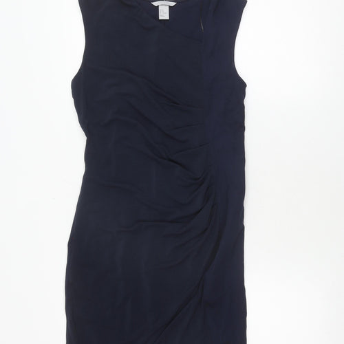 H&M Women's Blue Sheath Dress, Size 12, Sleeveless Elegant