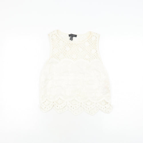 New Look Women's White Lace Camisole Blouse XS