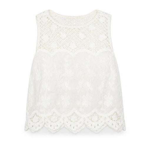 New Look Women's White Lace Camisole Blouse XS