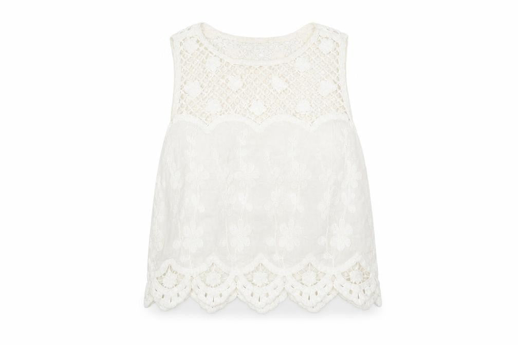 New Look Women's White Lace Camisole Blouse XS