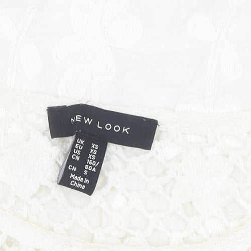 New Look Women's White Lace Camisole Blouse XS