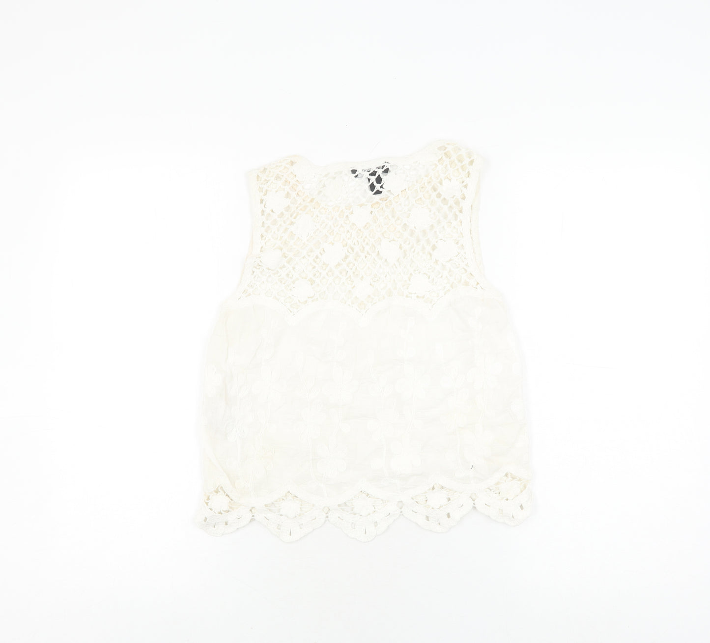 New Look Women's White Lace Camisole Blouse XS