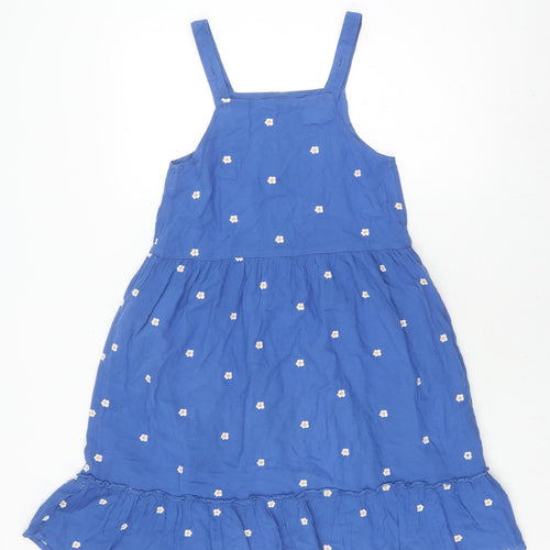 Fat Face Girls Blue Floral A-Line Dress, Size 4 Years