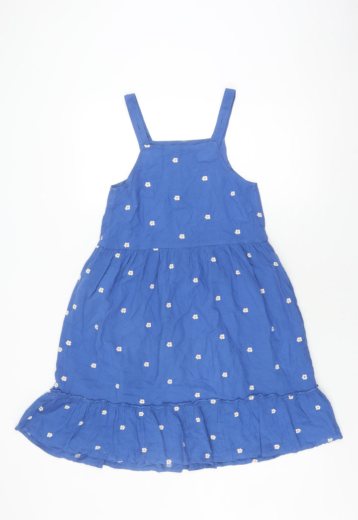 Fat Face Girls Blue Floral A-Line Dress, Size 4 Years