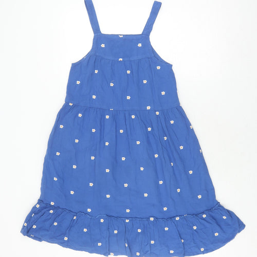 Fat Face Girls Blue Floral A-Line Dress, Size 4 Years