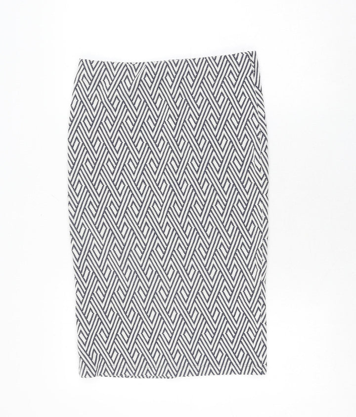 Zara Women’s Blue A-Line Geometric Short Skirt
