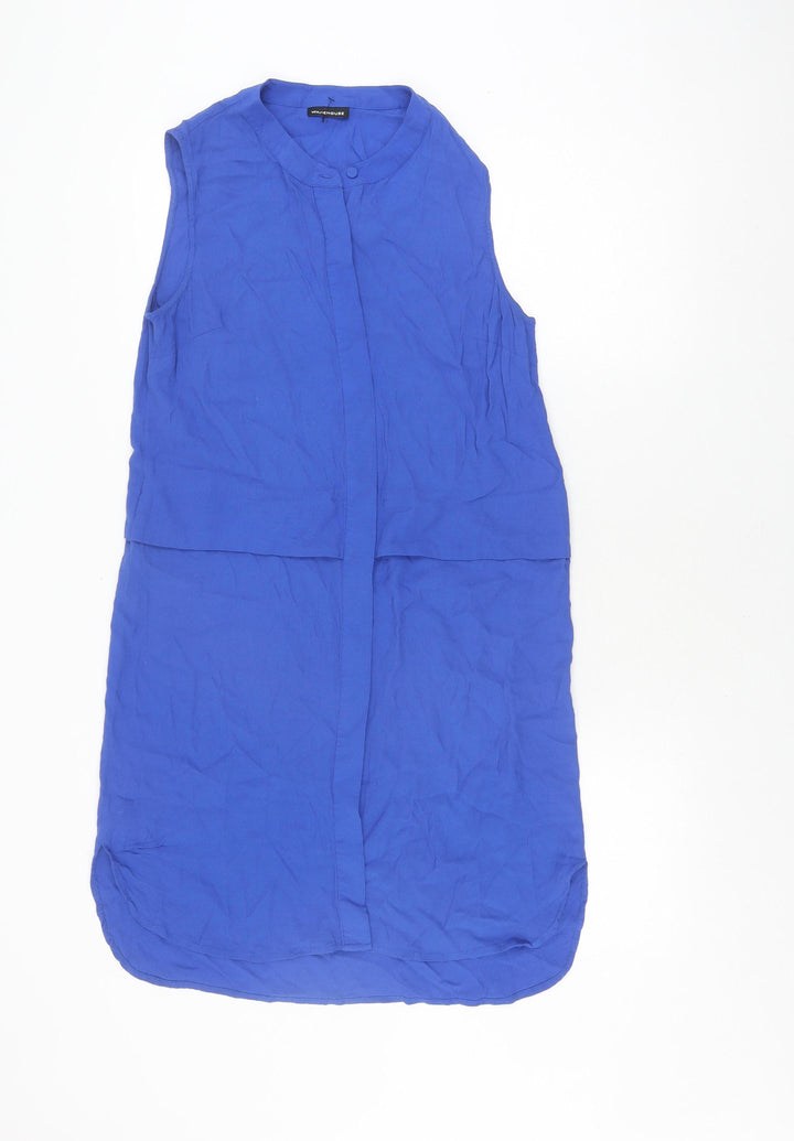 Warehouse Women's Blue Sleeveless Shift Dress Size 12