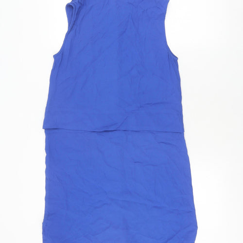 Warehouse Women's Blue Sleeveless Shift Dress Size 12
