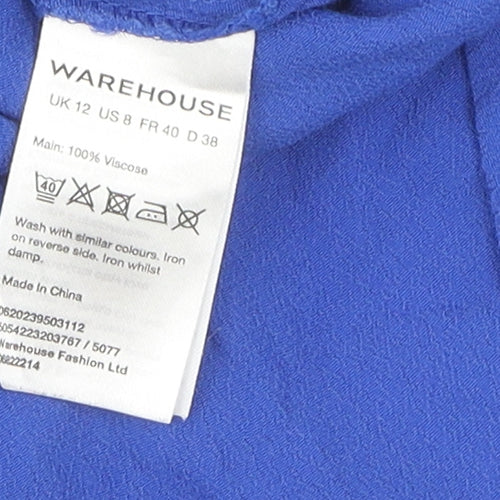 Warehouse Women's Blue Sleeveless Shift Dress Size 12