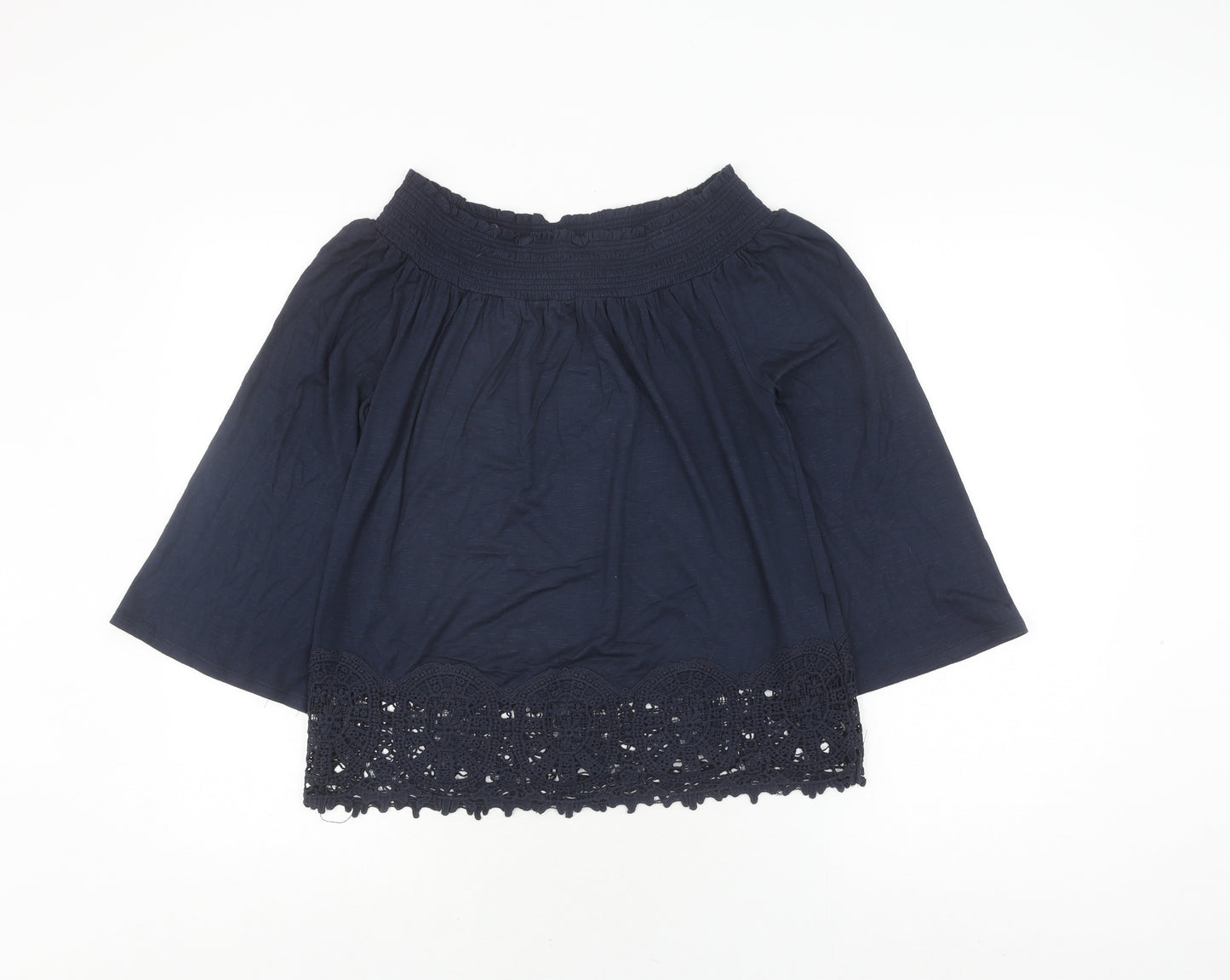 Adiva Women's Blue Crochet Accent Top, Size S