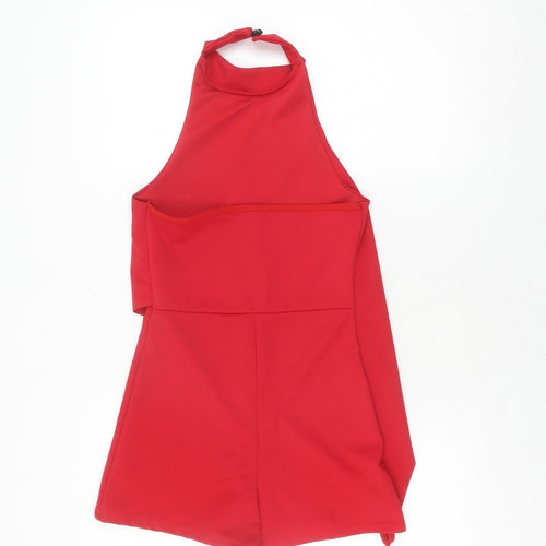 PrettyLittleThing Women's Red Sleeveless Playsuit